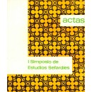 ACTAS DEL PRIMER SIMPOSIO DE ESTUDIOS SEFARDÍES